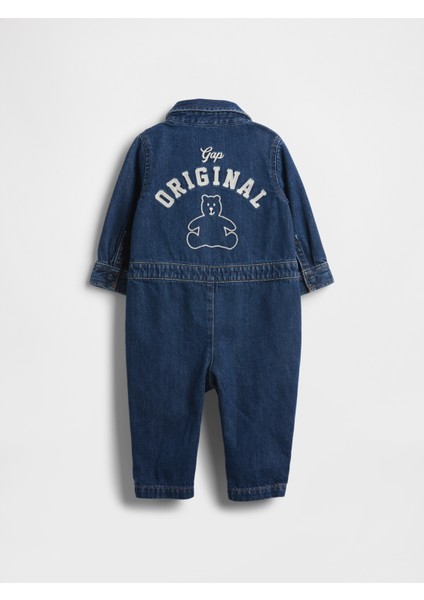 Bebek Lacivert Denim Bear Logo Tulum