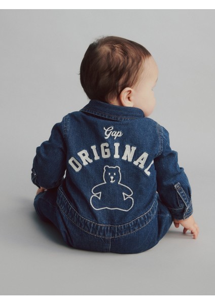 Bebek Lacivert Denim Bear Logo Tulum fiyatları