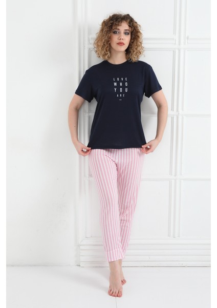 Yazlık Çizgili Pijama Takım modelleri