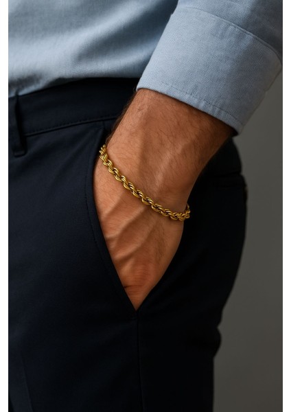 Erkek Burgulu Çelik Bileklik 17+5 cm modelleri