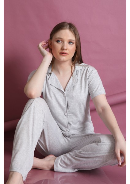 Düğmeli Yazlık Pijama Takım