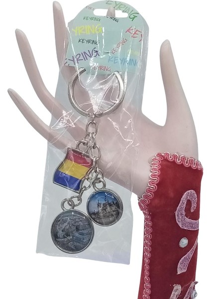 Romanya Üçlü Epoksi Metal Çift Taraflı Damla Anahtarlık Romania fiyatları