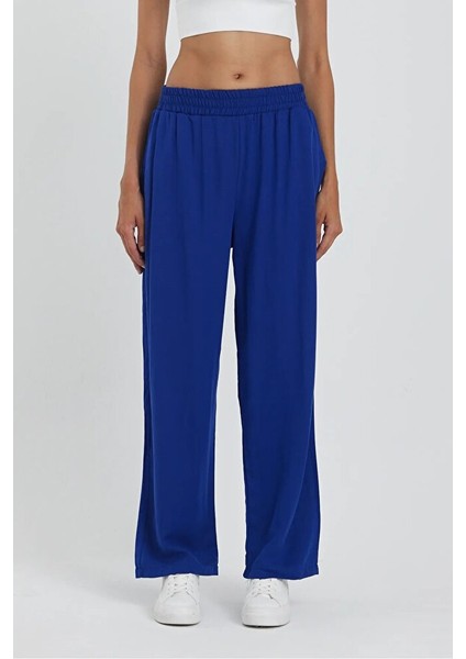 Kadın Beli Lastikli Cepli Bol Paça Viskon Pantolon fiyatları