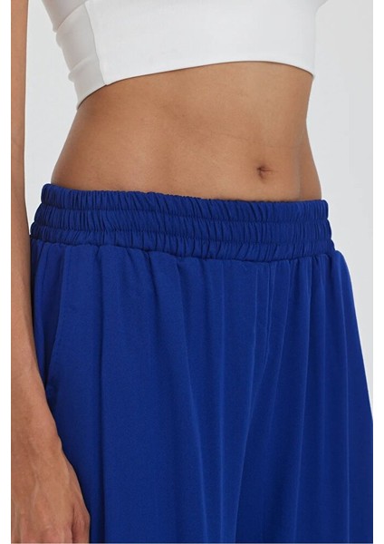 Kadın Beli Lastikli Cepli Bol Paça Viskon Pantolon fırsatları