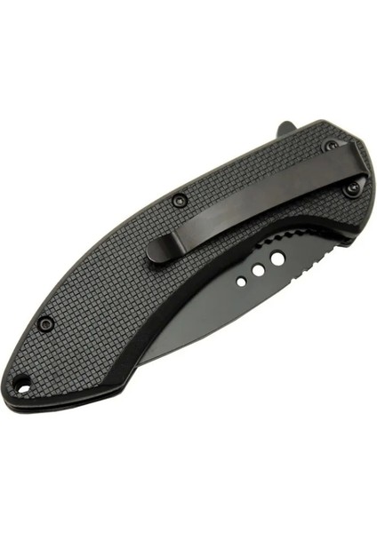 Mtech 4215 Kırmızı Kamp Çakı 20CM- Yarı Otomatik, Kemerlikli, Oluklu