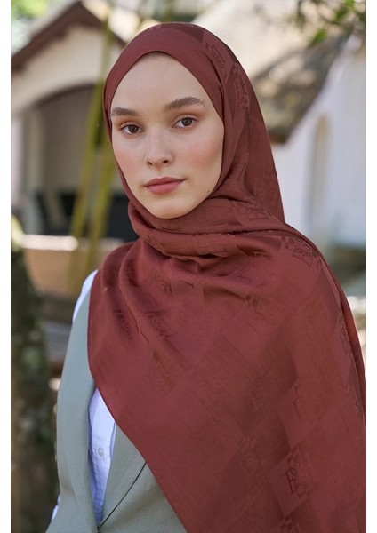 Kiremit Ed Scarf Welness Monogram Desen Şal