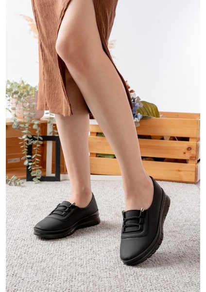Kadın Ciltli Lastikli Detaylı Anne Ayakkabısı Günlük Ayakkabı Babet fiyatları