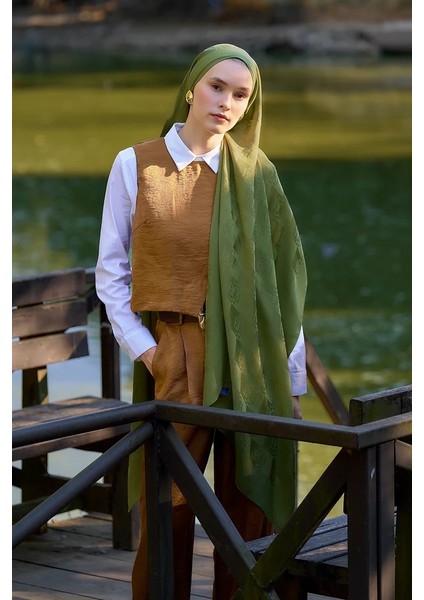 Yeşil Ed Scarf Welness Monogram Desen Şal fiyatları
