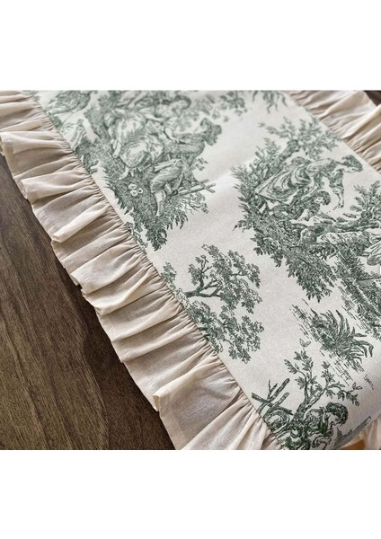 Fransız Soylusu Fırfırlı Vintage Yeşil Runner fiyatları