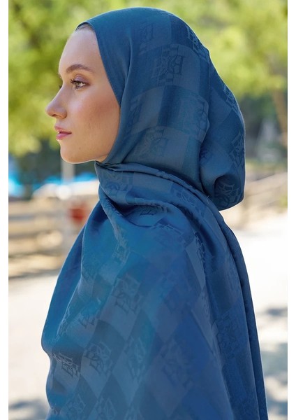 Indigo Ed Scarf Welness Monogram Desen Şal modelleri