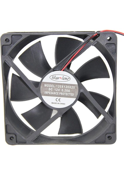 Marxlow 120X120X25MM 12V 0.28A 2 Kablo Fan