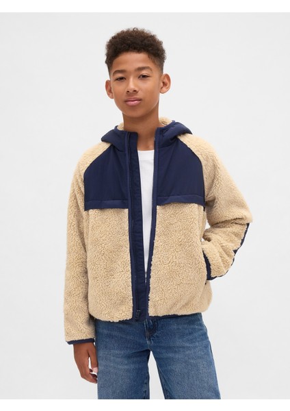 Erkek Çocuk Krem Sherpa Ceket