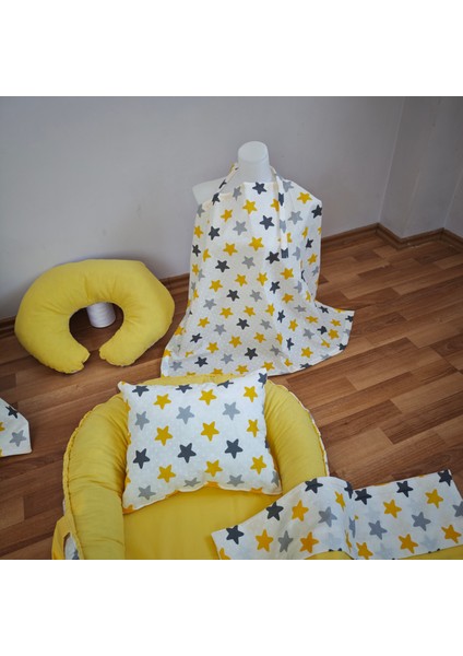 Sarı Yıldız Sarı Oval Yataklı 7 Parça Babynest Seti fırsatları