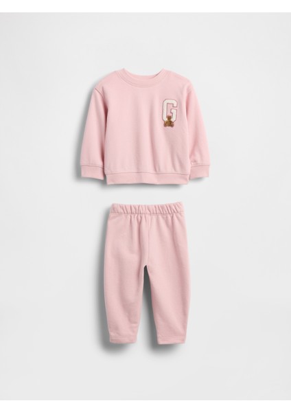 Bebek Pembe Vintagesoft Varsity Logo Sweat Set