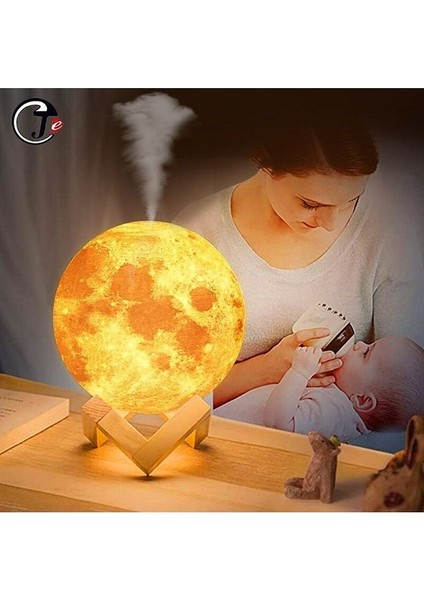 3 Renkli Ay Işığı Gece Lambası ve Hava Oda Nemlendirici Buhar Makinesi Cihazı 880 ml Su Hazneli fiyatları