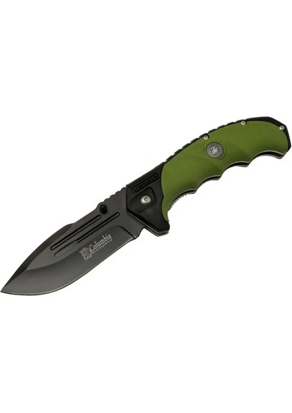 Columbia FST4008-B Oluklu Siyah Kamp Çakı 22 cm - Otomatik