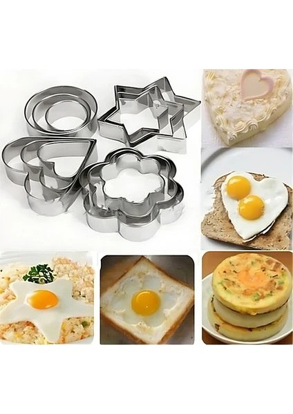 12 Parça Şekilli Kurabiye Kalıbı-Paslanmaz Çelik modelleri