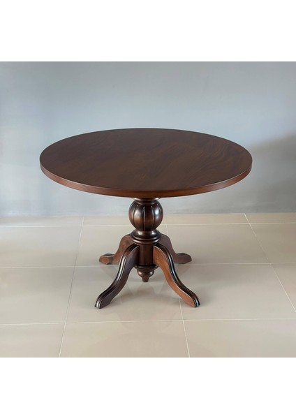 Elegansia Tek Ayaklı Yuvarlak Masa, Masif Ahşap Ayak, Klasik Tasarım fiyatları