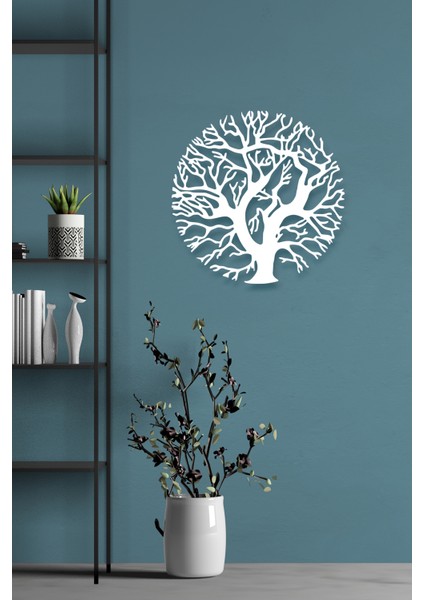 Yuvarlak Ağaç Metal Tablo