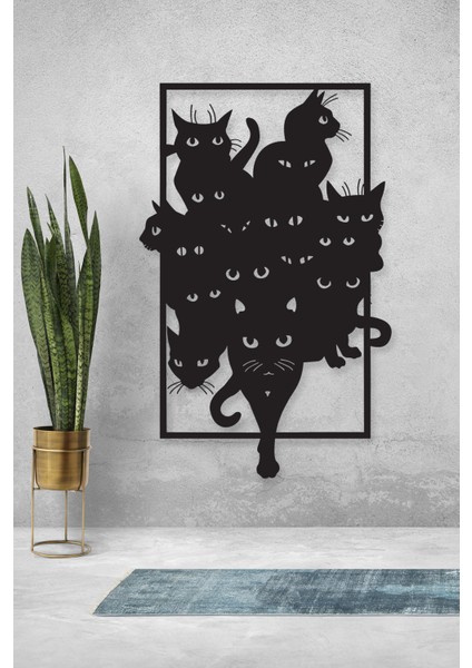 Tablodan Taşan Kediler Metal Tablo