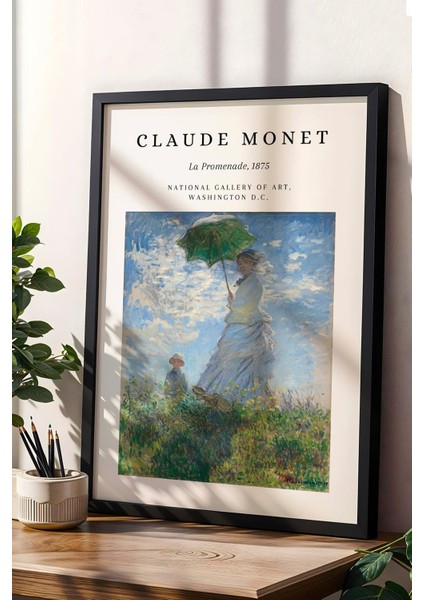 Claude Monet La Promande Çerçeveli Tablo Yürüyüş - Eklektik Tarz Duvar Dekoru