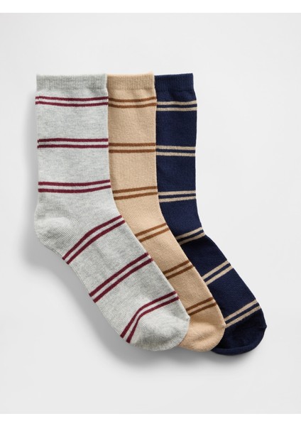 Erkek Çocuk Gri Crew Çorap (3’lü)