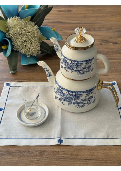 Blue Emaye Çaydanlık