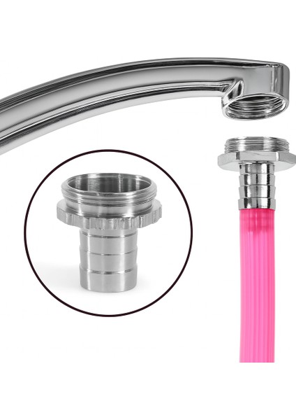 Batarya Musluk Hortum Takma Aparatı – Pirinç Rekor 1/2 Dış Ince Dişli Hortum Bağlantı Parçası