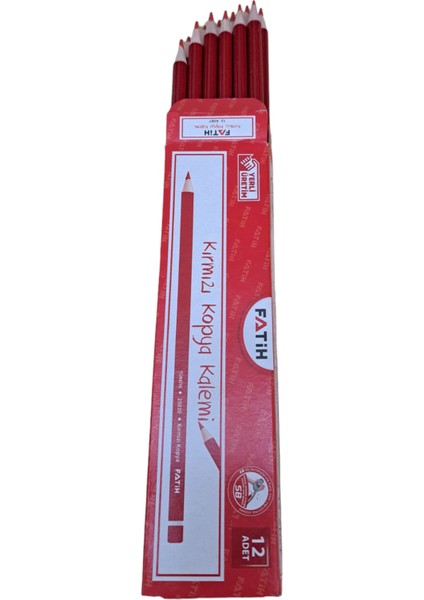 Fatih Kopya Kırmızı Kurşun Kalem 1 Düzine ( 12 Adet)