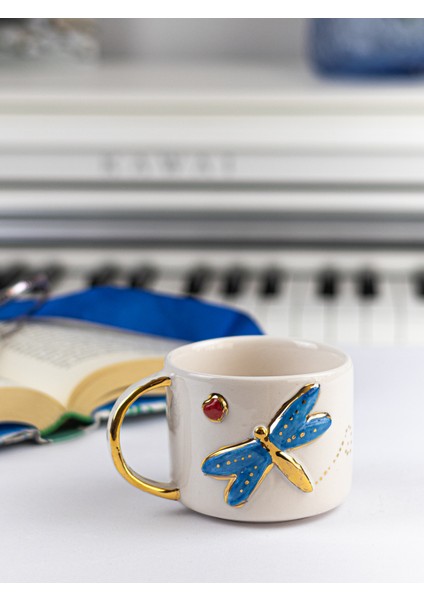 Yusufçuk & Dragonfly Temalı 24K Altın Süslemeli Seramik Mug modelleri