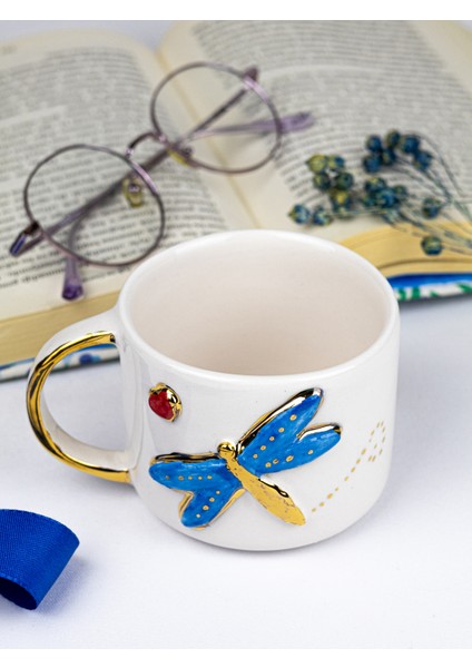 Yusufçuk & Dragonfly Temalı 24K Altın Süslemeli Seramik Mug fırsatları