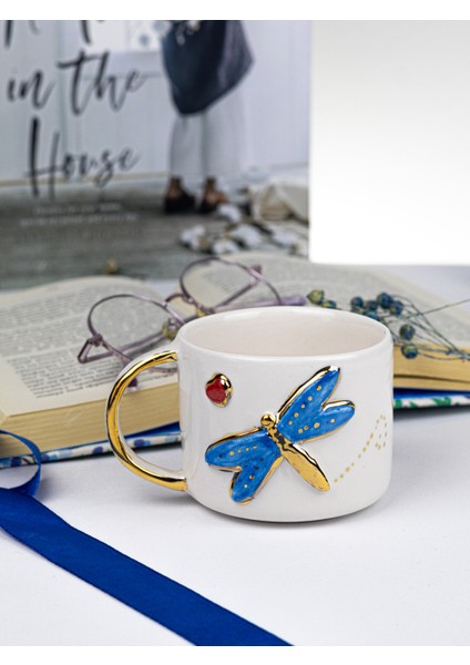 Yusufçuk & Dragonfly Temalı 24K Altın Süslemeli Seramik Mug indirimleri