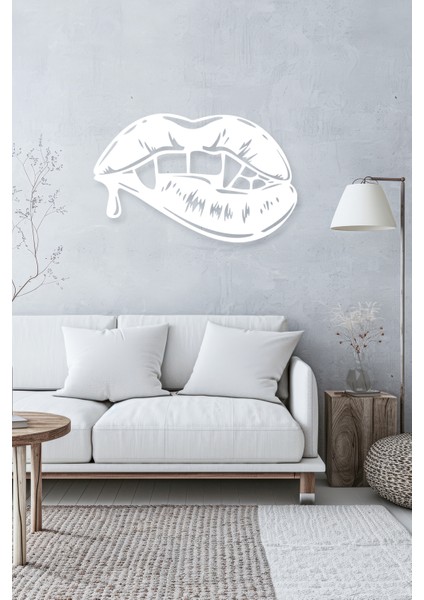 Vampir Dişli Dudak Metal Tablo