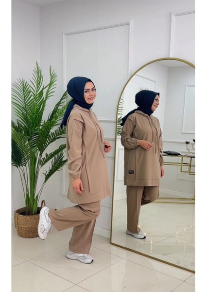 Kadın 2'li Tunik Pantolon Takım, Kapüşonlu Sweat Tunik,pantolon Set fiyatları