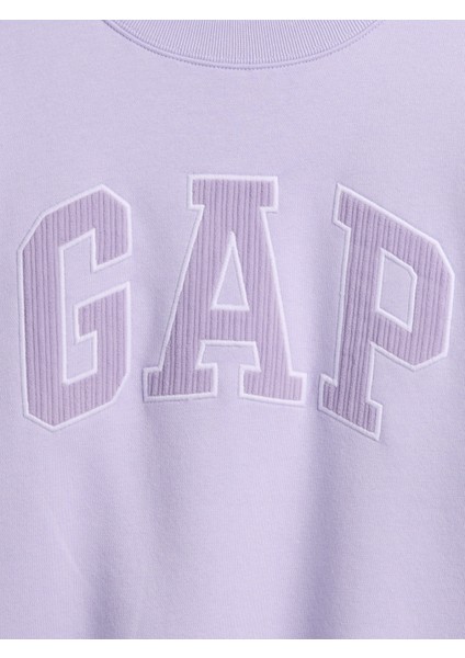 Kadın Mor Relaxed Gap Logo Sweatshirt modelleri