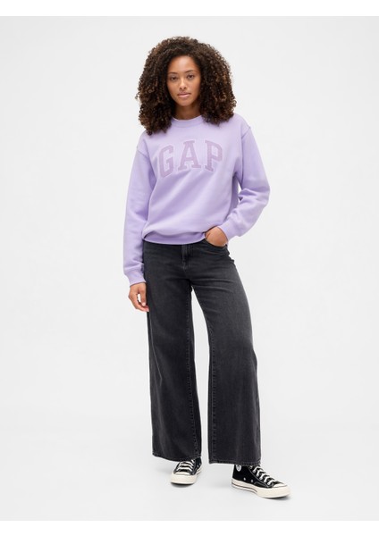 Kadın Mor Relaxed Gap Logo Sweatshirt indirimleri