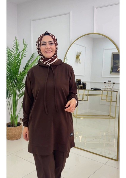 Kadın 2'li Tunik Pantolon Takım, Kapüşonlu Sweat Tunik,pantolon Set fiyatları
