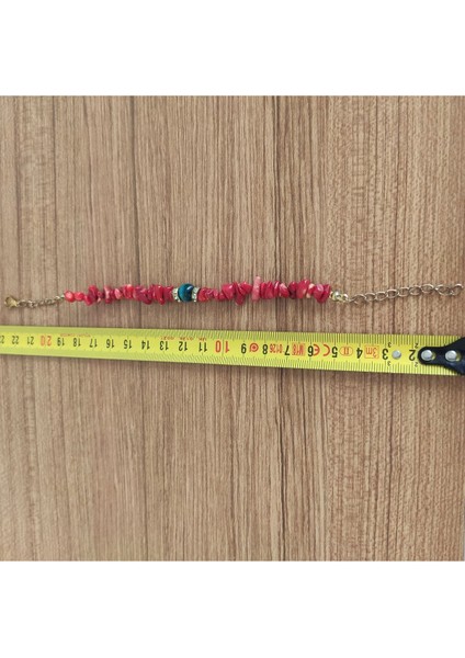 Kırmızı Mercan Doğal Taş & Kaplan Gözü Bileklik - 8143 modelleri