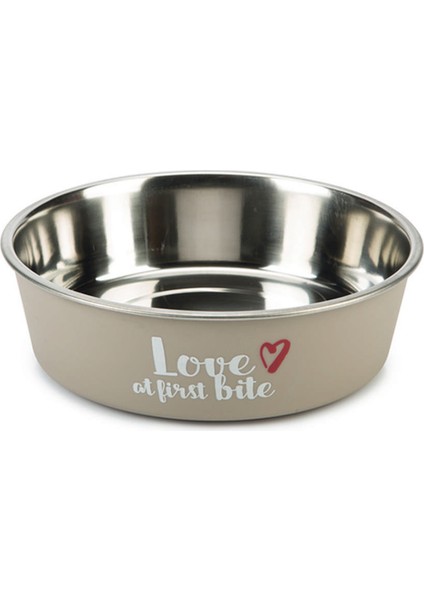 Köpek Mama Su Kabı, Paslanmaz Çelik, Gri, 14CM, 450ML Dpmah