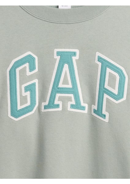 Kadın Açık Yeşil Relaxed Gap Logo Sweatshirt modelleri