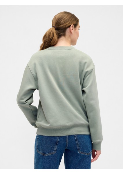 Kadın Açık Yeşil Relaxed Gap Logo Sweatshirt fırsatları