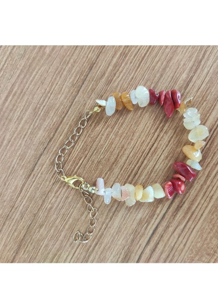 Kırmızı Mercan Doğal Taş & Akik -Açık- Bileklik - 8143 - Kopya fırsatları