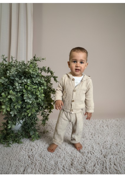 Erkek Bebek/çocuk Ceketli 3'lü Takım - Bej modelleri