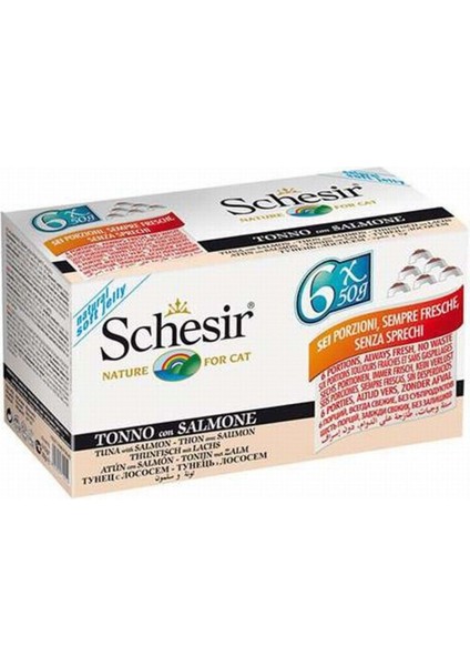 Schesir Multipack Ton ve Somonlu Kedi Konservesi 6X50 gr