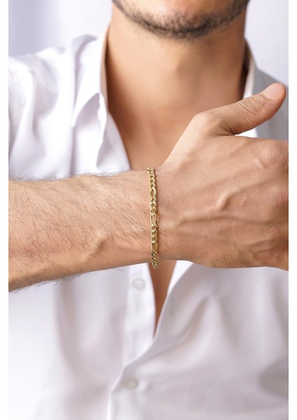 14 Ayar Altın Figaro Zincir Erkek Bileklik fiyatları