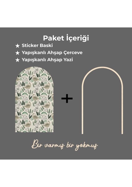 Çocuk-Bebek Odası Dekoru, Duvar Stickeri, Bir Varmış Bir Yokmuş Yapışkan Yazı, Çerçeve, Kitap Köşesi, Orman Hayvan Temalı fiyatları