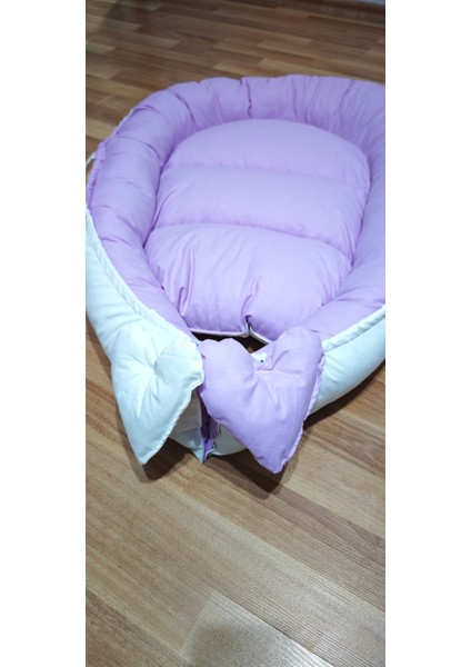 Krem-Lila Bebek Yatağı modelleri