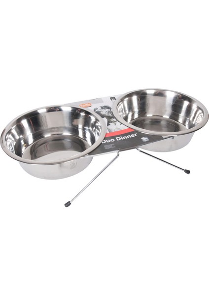 Karlıe Ikili Çelik Mama Kabı 2X2500ML-25 cm Dpmah