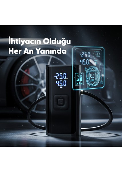 4500 Mah Taşınabilir Şarjlı Araç Lastik Hava Şişirme Pompası LED Ekran El Fenerli Oto Hava Kompresör fiyatları