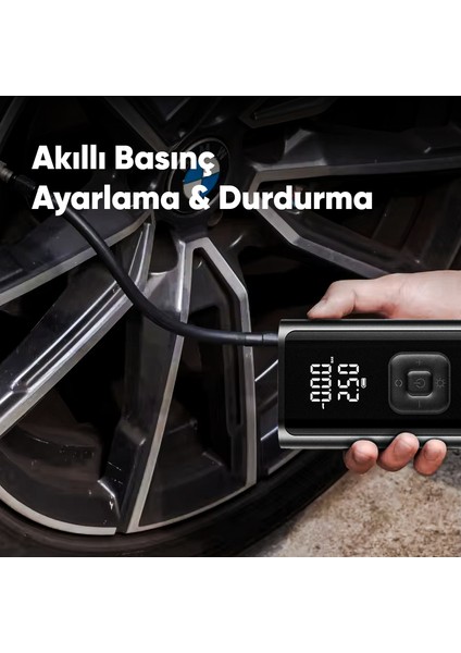 4500 Mah Taşınabilir Şarjlı Araç Lastik Hava Şişirme Pompası LED Ekran El Fenerli Oto Hava Kompresör modelleri